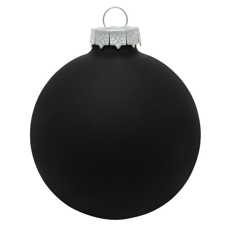 Northlight 12ct Black Matte Glass Christmas Ball Ornaments 2.75" (70mm), 1 of 4