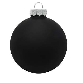 Northlight 12ct Black Matte Glass Christmas Ball Ornaments 2.75" (70mm)