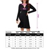 Womens Collar V Neck Long Sleeve Pleated Casual Knit Sweater Dress - 4 of 4