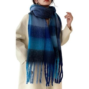 MSDC Winter Women Warm Scarf Long Shawl Large Scarves Cold Weather Thick Blanket Scarfs Colorful Plaid - 1 of 4