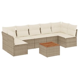 vidaXL Garden Sofa Set Beige, Cream - 1 of 4