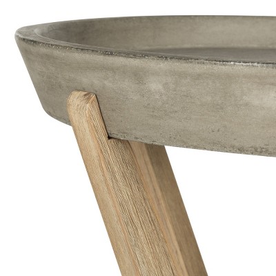 Celeste Dark Grey and Natural Concrete Round End Table