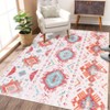 Washable Vintage Floral Rug Non Slip Low Pile Rug Soft Throw Floor Cover Foldable Indoor Carpet for Living Room Bedroom Playroom Nursery - 3 of 4