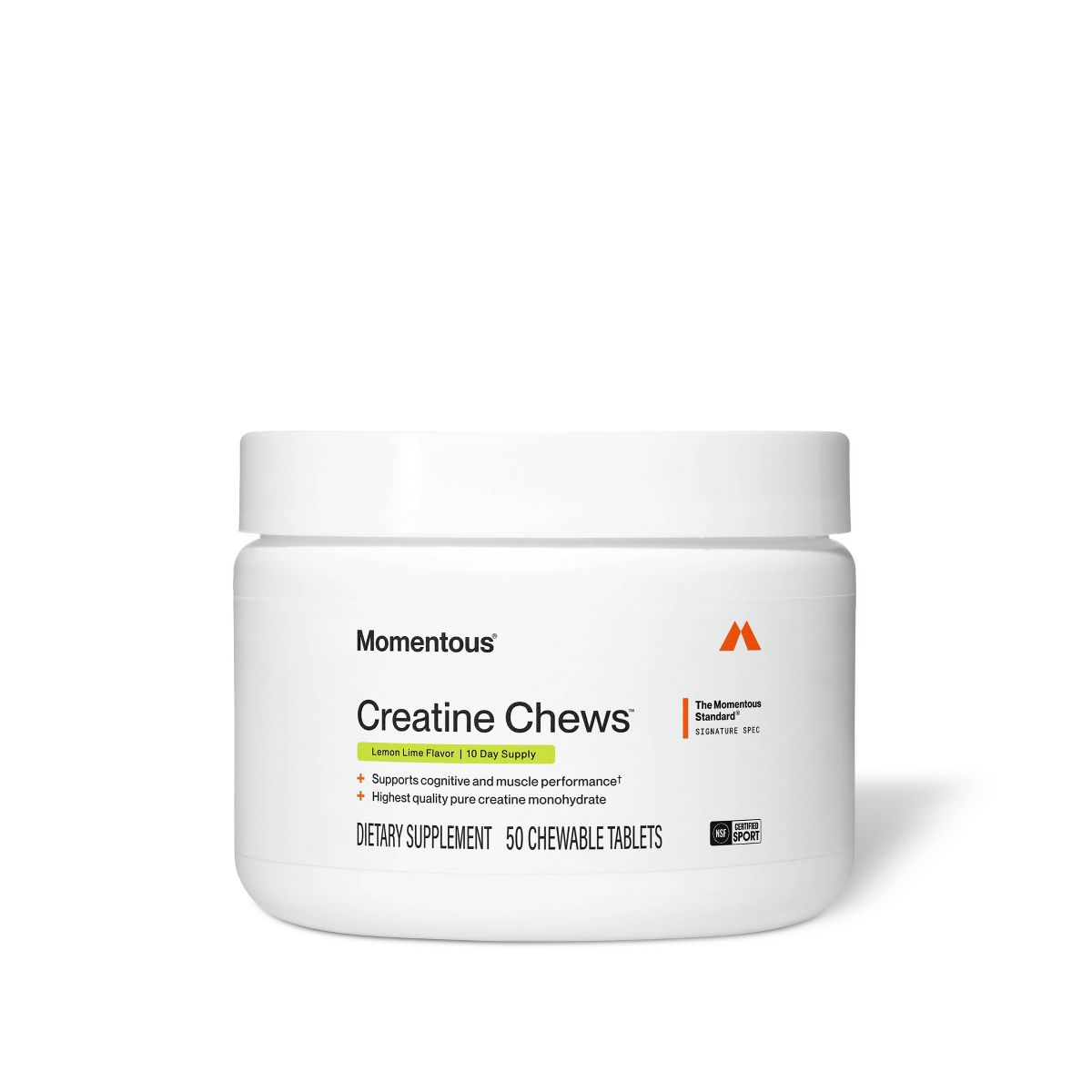 Momentous Creatine Chewables - Lemon Lime - 10 Servings