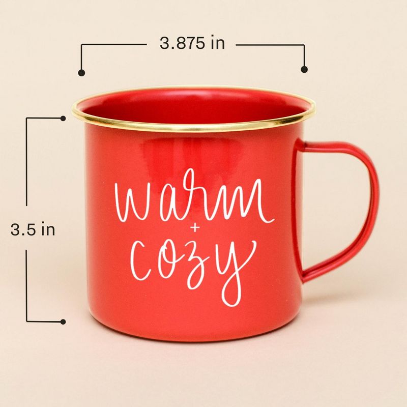 Sweet Water Decor Warm and Cozy Red Metal Coffee Mug -18oz, 5 of 7