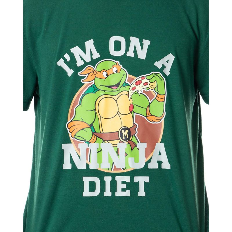Teenage Mutant Ninja Turtles Mens' Ninja Diet Sleep Pajama Set Green, 2 of 6