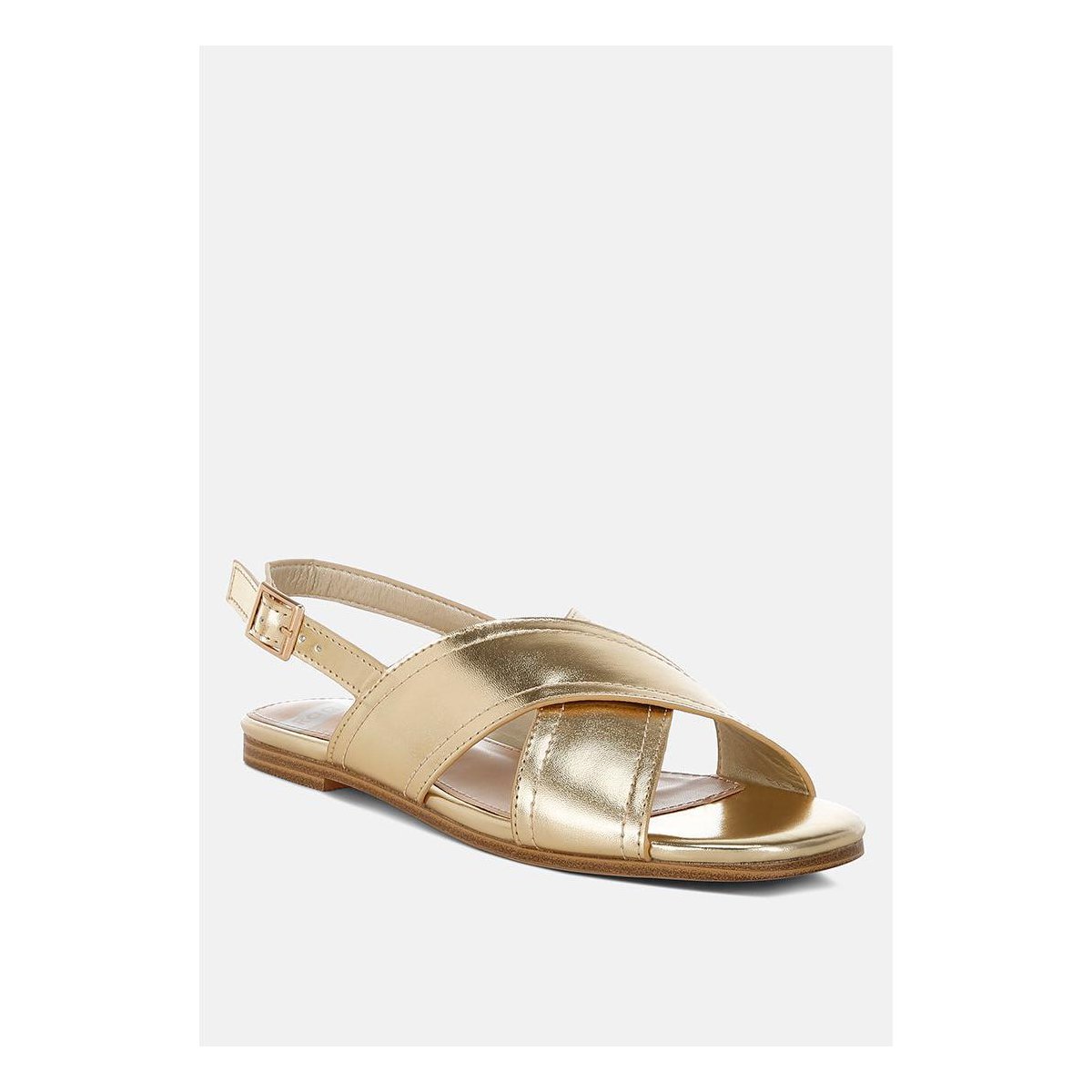 Обувь Rag & Co Womens Kanon Metallic Pleather Criss-Cross Flats 8 — фото 2