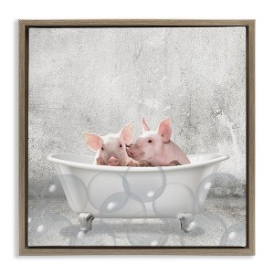 Stupell Industries Baby Piglets Bath Time, 25" x 25" - 1 of 4