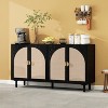 Okak Modern Bedroom Dressers with 2 Rattan Door 3 Drawer,Chest of Drawers for Living Room Bedroom,Entryway Study,Wooden Dresser Cabinet - 3 of 4