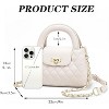 Small Quilted Crossbody Purse for Women, Faux Leather Top Handle Bag with Chain Strap - 3 of 4