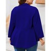 MISSKY Women's Plus Size Casual Open Front Work Office Jackets Blazer Blazers with Pockets - 3 of 4