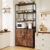 Bar Cabinet Tall Wine Cabinet 70.8" Freestanding Wine Rack Industrial Liquor Cabinet with Glass Holder - 4 of 4
