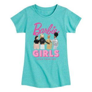 Girls' - Barbie - Girls Stick Together Fitted Short Sleeve Graphic T-Shirt - 1 of 3