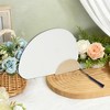 Unique Bargains Portable Double-Sided Short Handle Round Xuan Paper Plover Folding Fan 1 Pc - 4 of 4