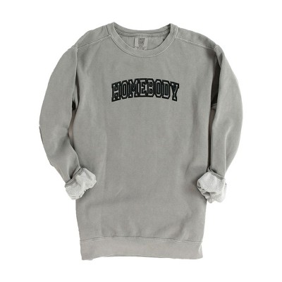 Simply Sage Market Women's  Garment Dyed Graphic Sweatshirt Embroidered Homebody