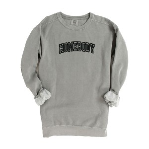Simply Sage Market Women's  Garment Dyed Graphic Sweatshirt Embroidered Homebody - 1 of 3
