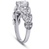 Pompeii3 1ct Diamond Engagement Ring   Petal Vine Leaf 14k White Gold Enhanced - 2 of 4