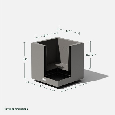 Modern Cube Planter for Outdoor and Indoor Spaces - Gray