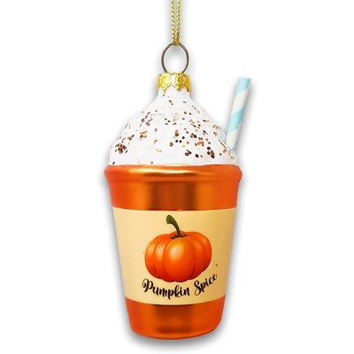 Fall Inspired Pumpkin Spice Latte Glass Christmas Ornament, Coffee Lover's Delight| OrnamentallyYou