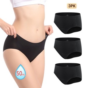 CARER 3pk Period Underwear for Women Leak-proof Washable - Medium Absorbency - 1 of 4