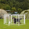 32 inch 8 Panels Metal Dog Pen Pet Dog Fence Outdoor Exercise Pen with Doors White - 3 of 4