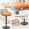 QingMoon 360° Swivel Rattan Barstools, Adjustable Counter Height Bar Chairs Set of 2 with Low Back and Footrest for Dining Room, Bar - 3 of 4