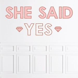 Big Dot of Happiness Bride Squad - Peel and Stick Rose Gold Bridal Shower or Bachelorette Party Large Banner Wall Decals - She Said Yes - 1 of 4