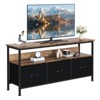 Modern TV Stand for TVs up to 55", TV Stand Dresser with 3 Fabric Drawer, Entertainment Center with Open Shelf - 2 of 4