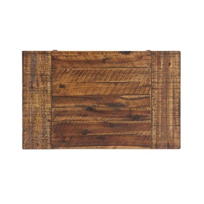 Durango 27" Rustic Industrial Wood End Table with Metal Accents