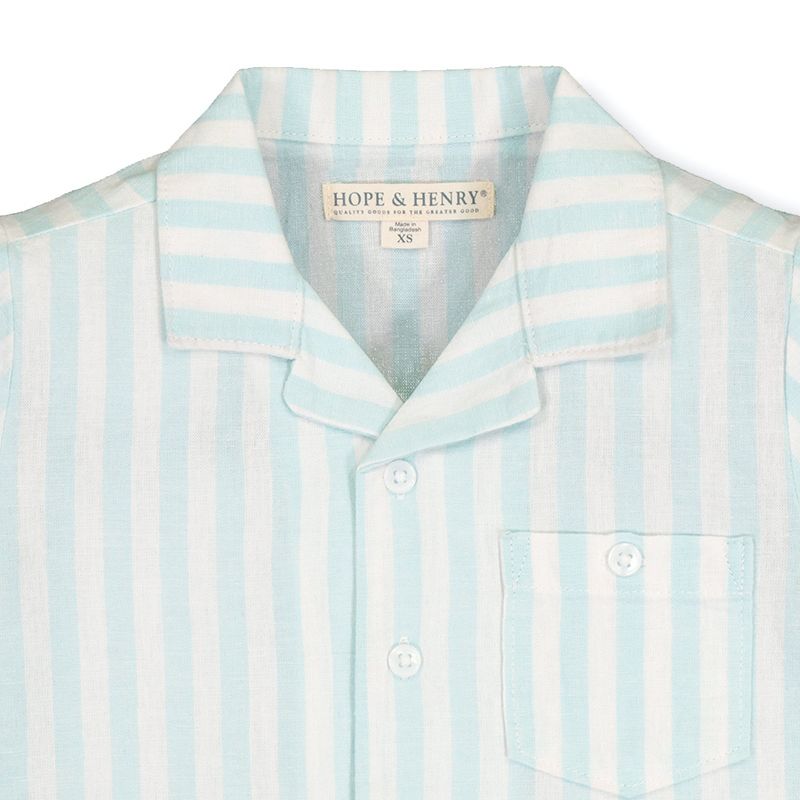 Hope & Henry Boys' Linen Short Sleeve Camp Shirt, Infant, 5 of 10