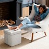 Sorbus 15 Inch Teddy Fabric Foldable Storage Ottoman - Multipurpose Cozy Ottoman, Stool for Living Room, Bedroom, Dorm, and more - 3 of 4