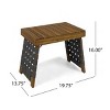 Folding Outdoor Side Table with Acacia Wood Top and Woven Straps for Balcony or Garden-Maison Boucle - 4 of 4