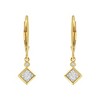 Haus of Brilliance 14K Yellow Gold Plating Diamond Dangle Earrings - 3 of 4