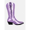 Cowby Metallic Faux Leather Cowboy Boots Women - 2 of 4