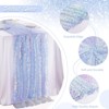 Wikineon Iridescent Blue Table Runner 2pcs 27X120inch Sequin Table Runners 10ft Mermaid Party Table Runner for Wedding Birthday Party Ceremony - 3 of 4