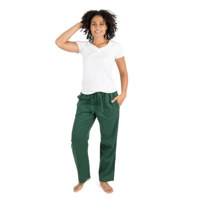 Leveret Womens Pajamas Cotton Top Flannel Pants Plaid Black And Green Xs :  Target