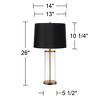360 Lighting Table Lamp Fillable 26" High Clear Glass Gold Cylinder Black Hardback Drum Shade for Living Room Bedroom Nightstand - 4 of 4