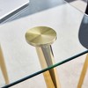 Vynxaria 51" Modern Minimalist Rectangular Glass Dining Table, 0.31'' Tempered Glass Top, Golden Plated Metal Legs, for 4-6 - 3 of 4