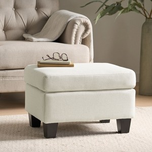 CAVINAS Ottoman Foot Rest, Ottoman Bed with Cushions, Birch Legs Footrest Ottoman for Bedroom, Living Room - 1 of 4