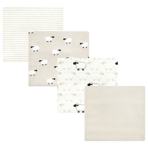 Luvable Friends Hudson Baby Flannel Receiving Blankets 4pk - 1 of 2