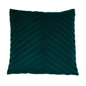 James Pleated Velvet Oversize Square Throw Pillow Dark Green - Decor Therapy