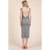 Slickblue Women’s Midi Dress, Boatneck with Cap Sleeve, Open Back Ribbed Design, 3 Color Options, Size S-L - 4 of 4