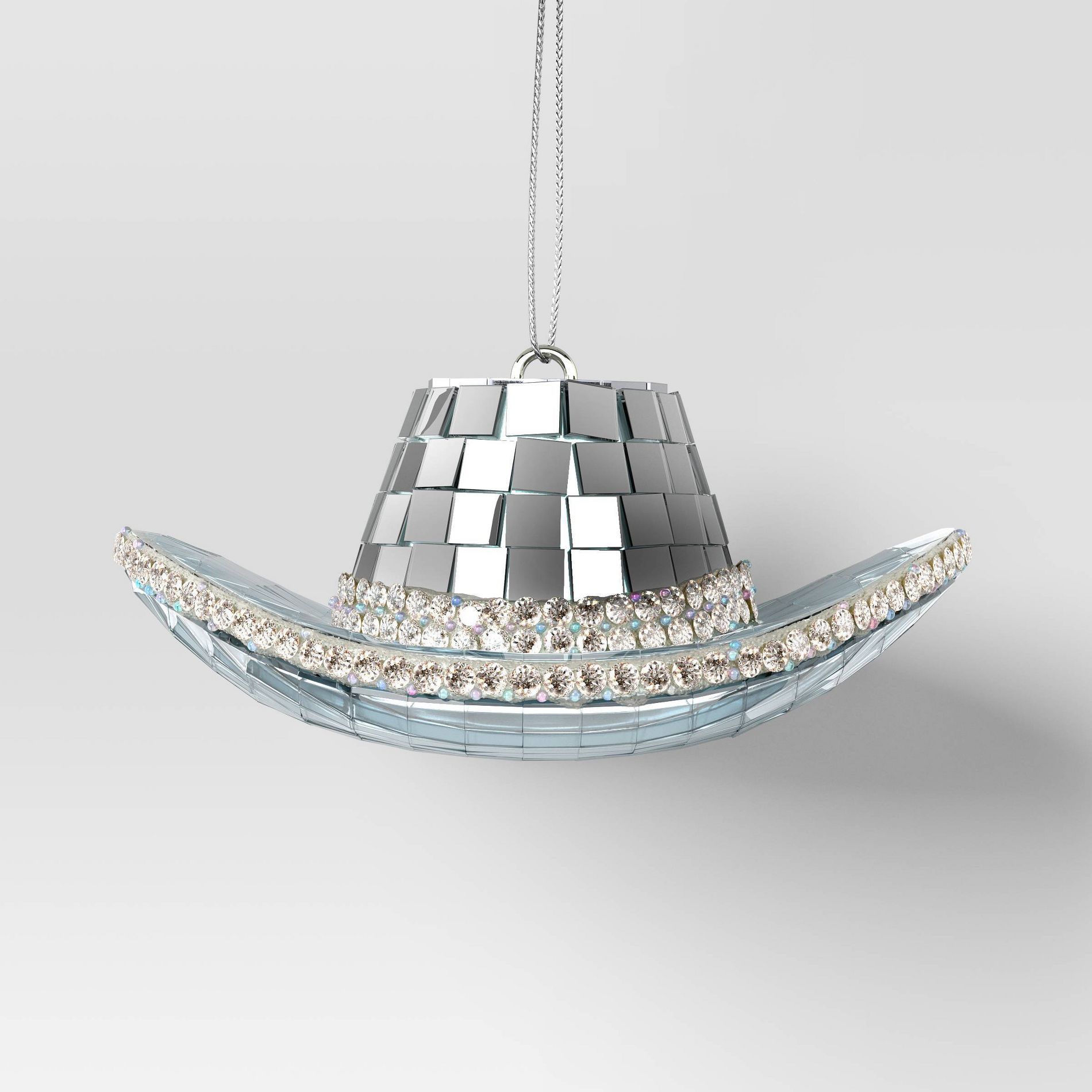 Christmas Silver Disco Cowboy Hat Ornament - Wondershop™