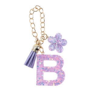 Unique Bargains Star Sequin Letter B Flower Tassel Water Cup Pendant Purple 1 Pc - 1 of 4