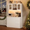 ODK 71" Pantry Cabinet,Tall Kitchen Pantry Storage Cabinet, Kitchen Hutch with Microwave Stand for Dining Room, Living Room - 3 of 4