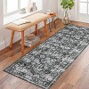 coucheta Multi-size Washable Vintage Area Rug for Living Room, Retro Floral Oriental Non Slip Low Pile Thin Foldable Carpet, for Bedroom, Dining Room - 4 of 4