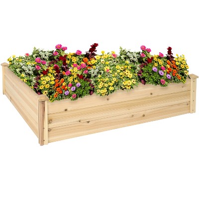 Sunnydaze 48-Inch Natural Fir Wood Raised Garden Bed