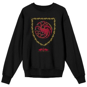 House of the Dragon Red Dragon Crest Men's Black Crewneck Sweatshirt - 1 of 3