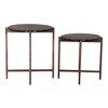 Gema Coffee Table Set – 2-Piece 24" H & 19.5" H Bronze, Recycled Sand Cast Glass & Iron by Zuo Modern - 4 of 4