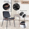 QingMoon Dining Chairs Set of 2, Faux Leather Side Chairs with Walnut Bentwood Back, Upholstered Seat and Adjustable Foots for Kitchen - 3 of 4
